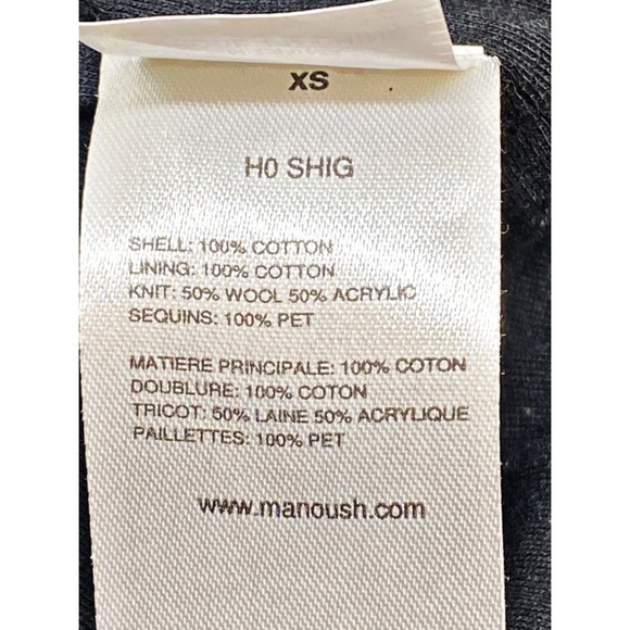 MANOUSH Christmas Cardigan Sweater Jacket Sequin Reindeer Snowflakes Lace, XS - Picture 7 of 10